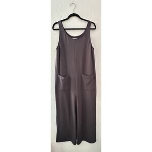 Madewell MWL Jumpsuit Overalls Women's Med Pockets Loose Boho Gray Loungewear